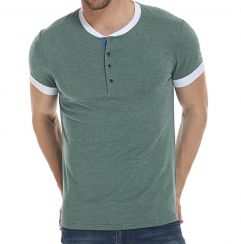 Mens Summer Basic Plain Button Short Sleeve Tee 3PCS