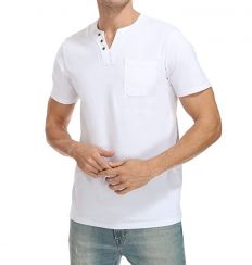 Mens Pocket V-Neck Short Sleeve Summer Tee 6PCS