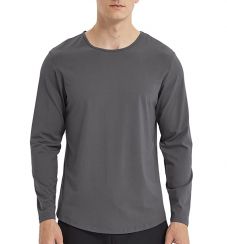 Mens Cooling Bamboo Lightweight Long Sleeve Basic Tee 3PCS