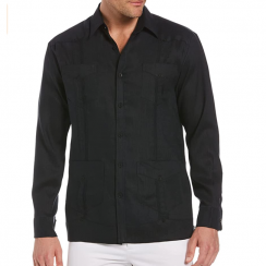 Guayabera Shirt Four Pocket Long Sleeve Linen Button Down