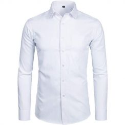 4PCS Regular Casual Poplin Mens Long-sleeved Shirt