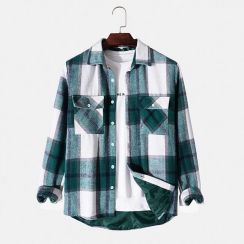 2PCS Wholesale Vintage Flannel Shirts Long Sleeve Custom Men