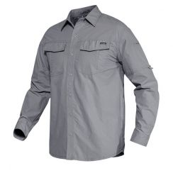 3PCS Performance Safari Long Sleeve Button Down Cargo Work Shirts for Men