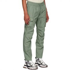 3PCS Mens Nylon Cargo Pants with Elasticized Cuffs and Flap Pockets